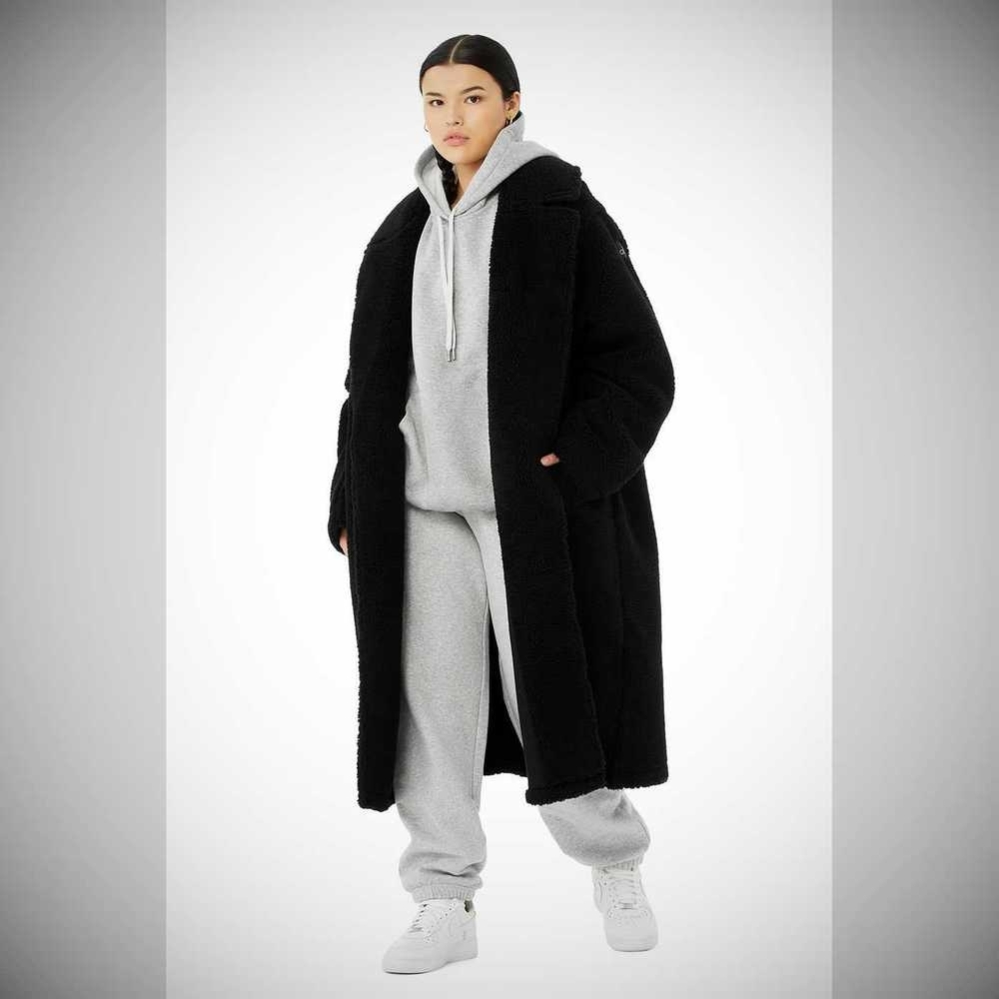 Chaquetas Alo Yoga Oversized Sherpa Trench Mujer Negros | MX-29THOK