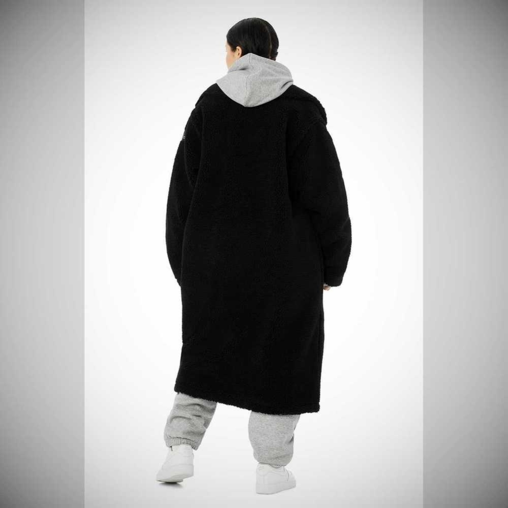 Chaquetas Alo Yoga Oversized Sherpa Trench Mujer Negros | MX-29THOK