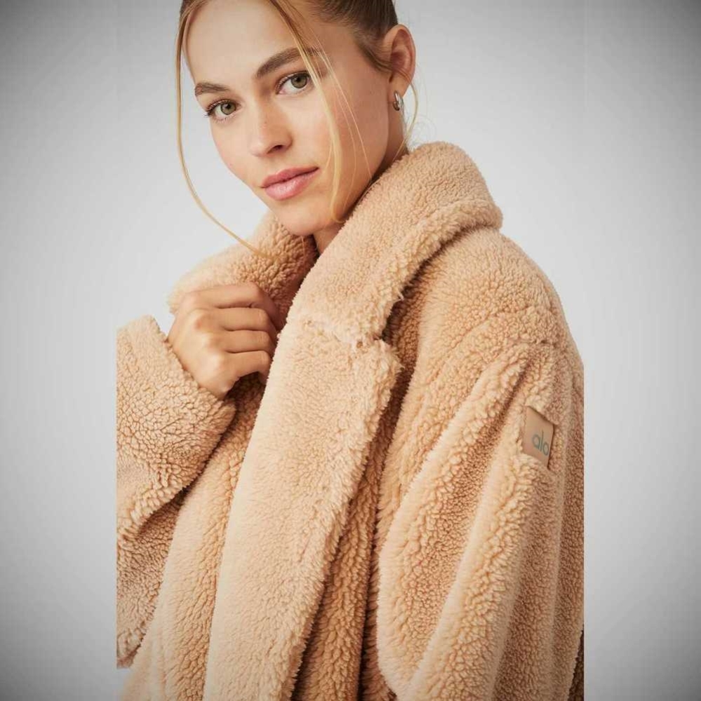 Chaquetas Alo Yoga Oversized Sherpa Trench Mujer Camel | MX-36OHLF