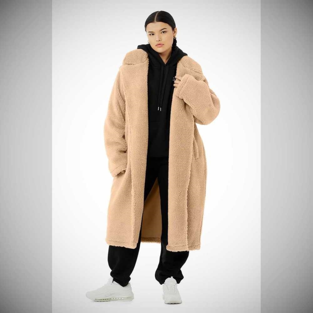 Chaquetas Alo Yoga Oversized Sherpa Trench Mujer Camel | MX-36OHLF