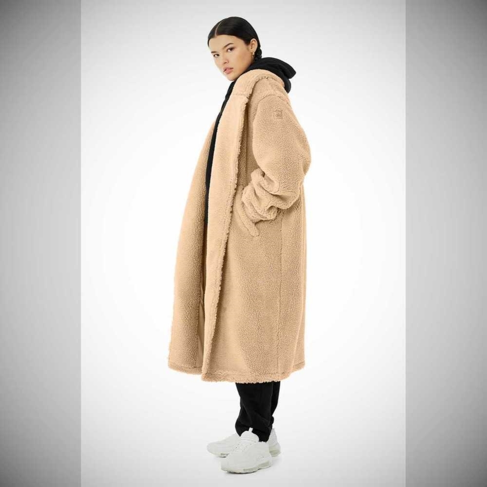 Chaquetas Alo Yoga Oversized Sherpa Trench Mujer Camel | MX-36OHLF