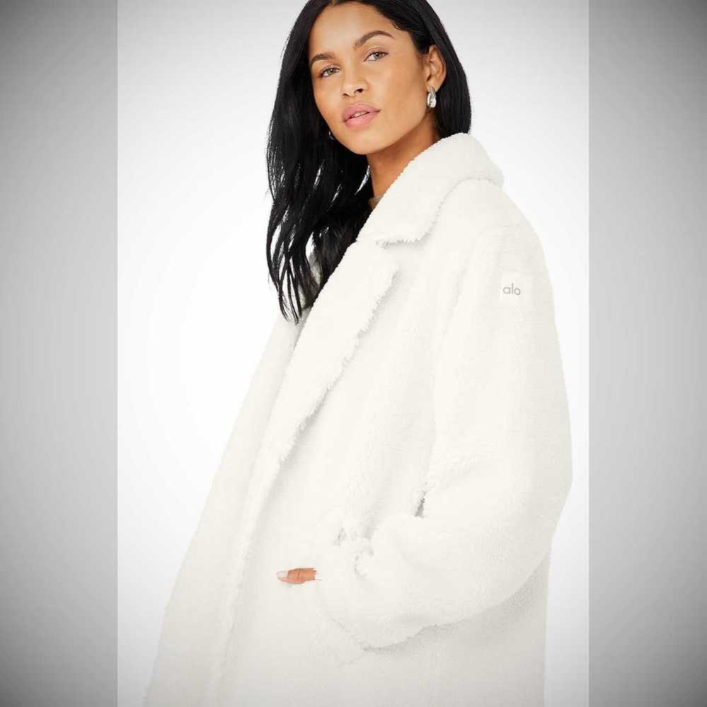 Chaquetas Alo Yoga Oversized Sherpa Trench Mujer Blancos | MX-75DAJK