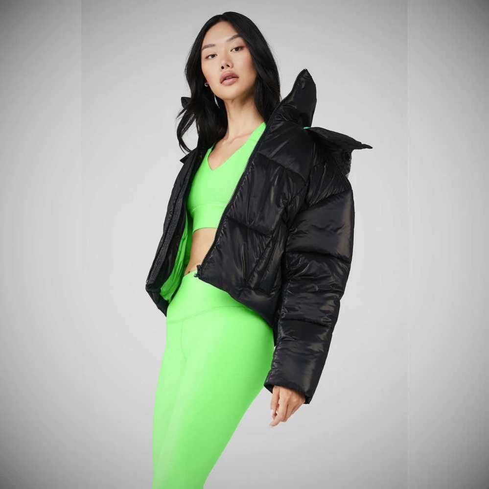 Chaquetas Alo Yoga Pearlized Pristine Puffer Mujer Negros Verdes | MX-12WGQM