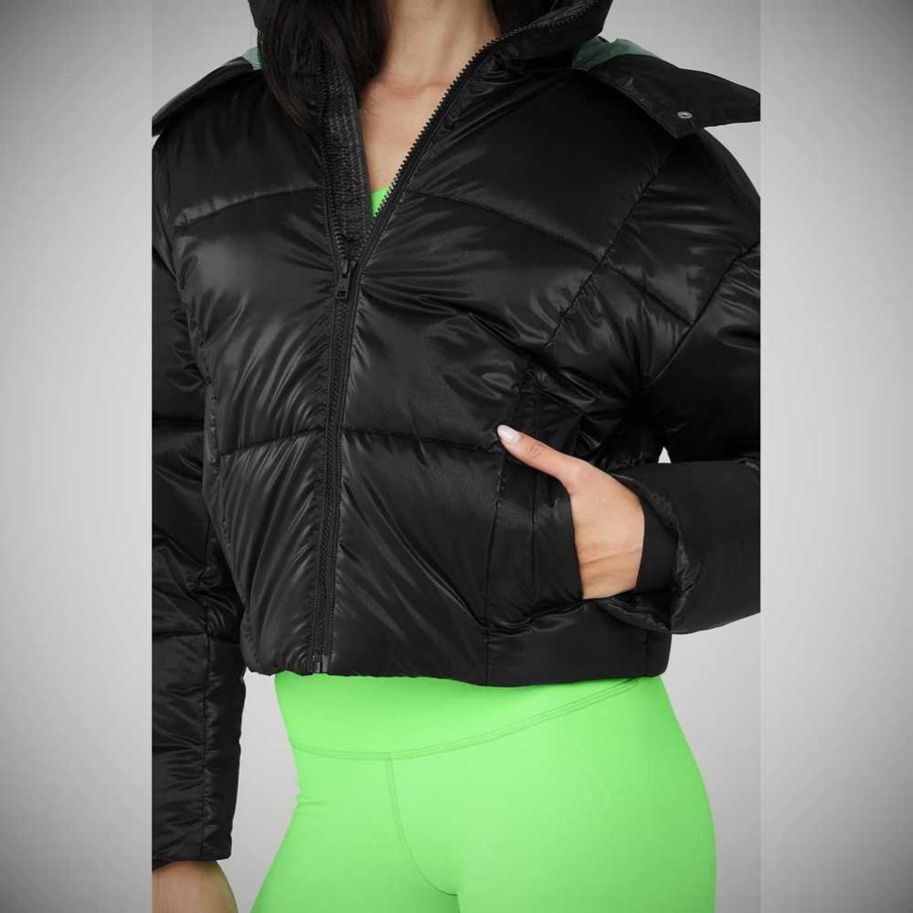 Chaquetas Alo Yoga Pearlized Pristine Puffer Mujer Negros Verdes | MX-12WGQM