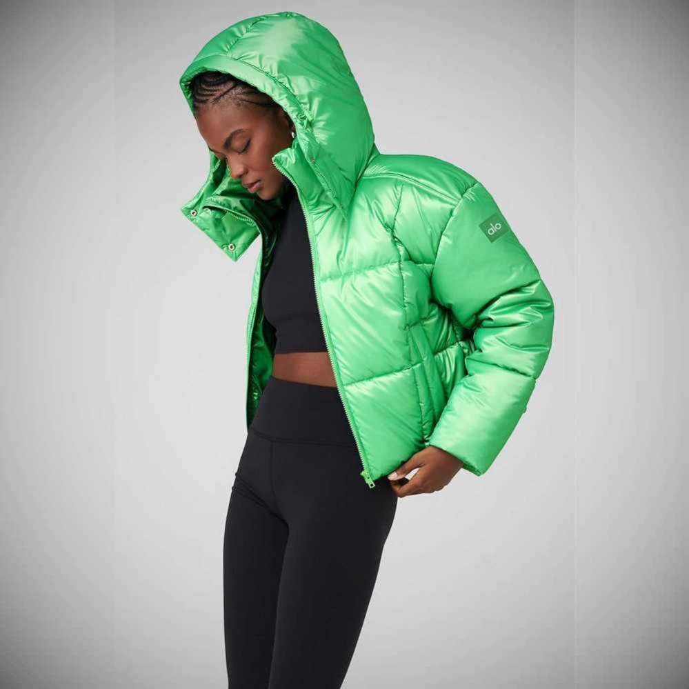 Chaquetas Alo Yoga Pearlized Pristine Puffer Mujer Verdes Negros | MX-42UEIP