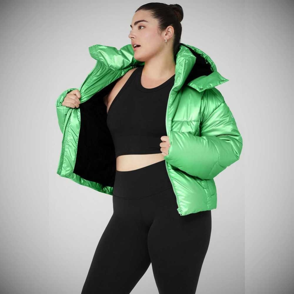 Chaquetas Alo Yoga Pearlized Pristine Puffer Mujer Verdes Negros | MX-42UEIP