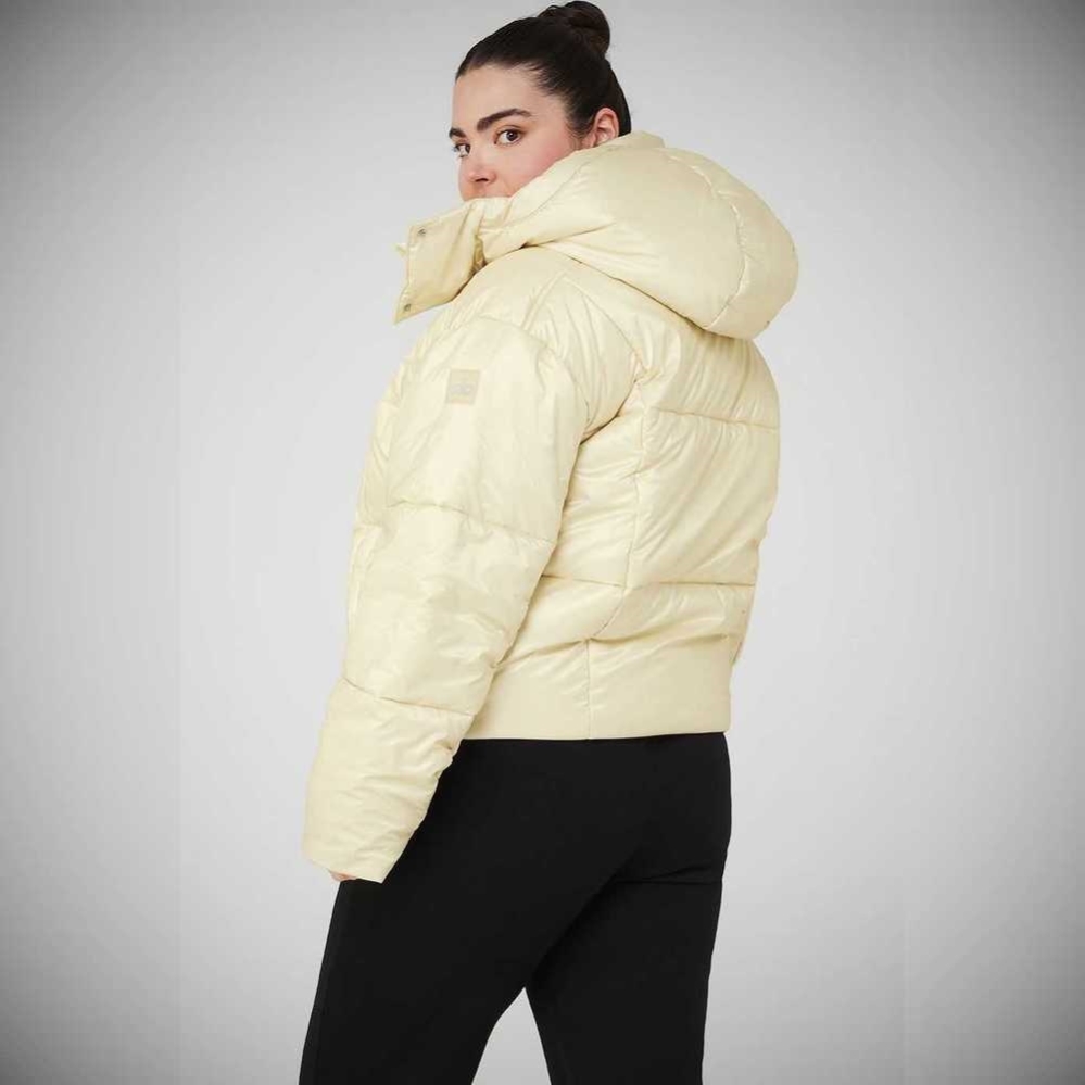 Chaquetas Alo Yoga Pearlized Pristine Puffer Mujer Amarillos Claro | MX-72FVAJ