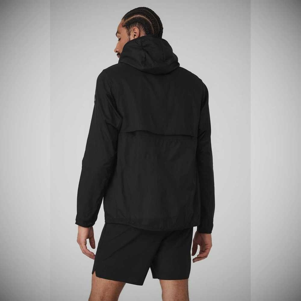 Chaquetas Alo Yoga Repeat Correr Hombre Negros | MX-60DKJC