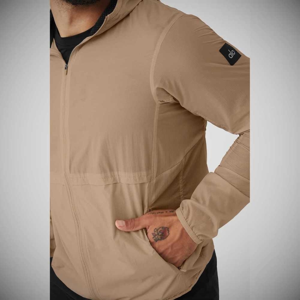 Chaquetas Alo Yoga Repeat Correr Hombre Marrom | MX-74RACQ