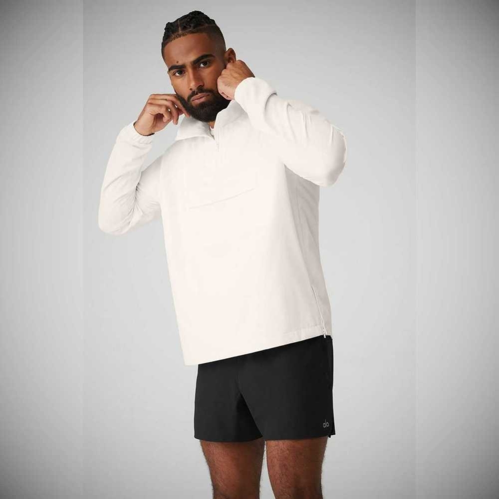 Chaquetas Alo Yoga Ripstop 1/4 Zip On-Set Hombre Blancos | MX-18SGLV