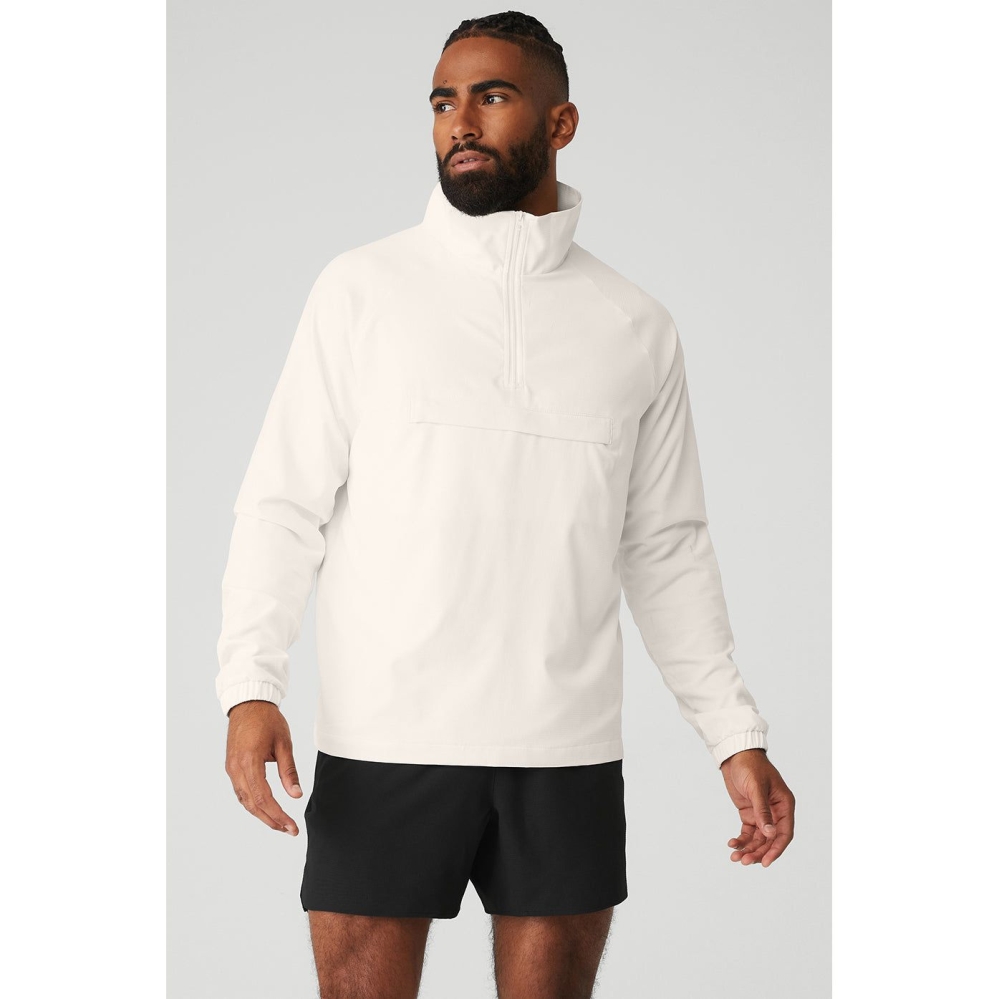 Chaquetas Alo Yoga Ripstop 1/4 Zip On-Set Hombre Blancos | MX-18SGLV