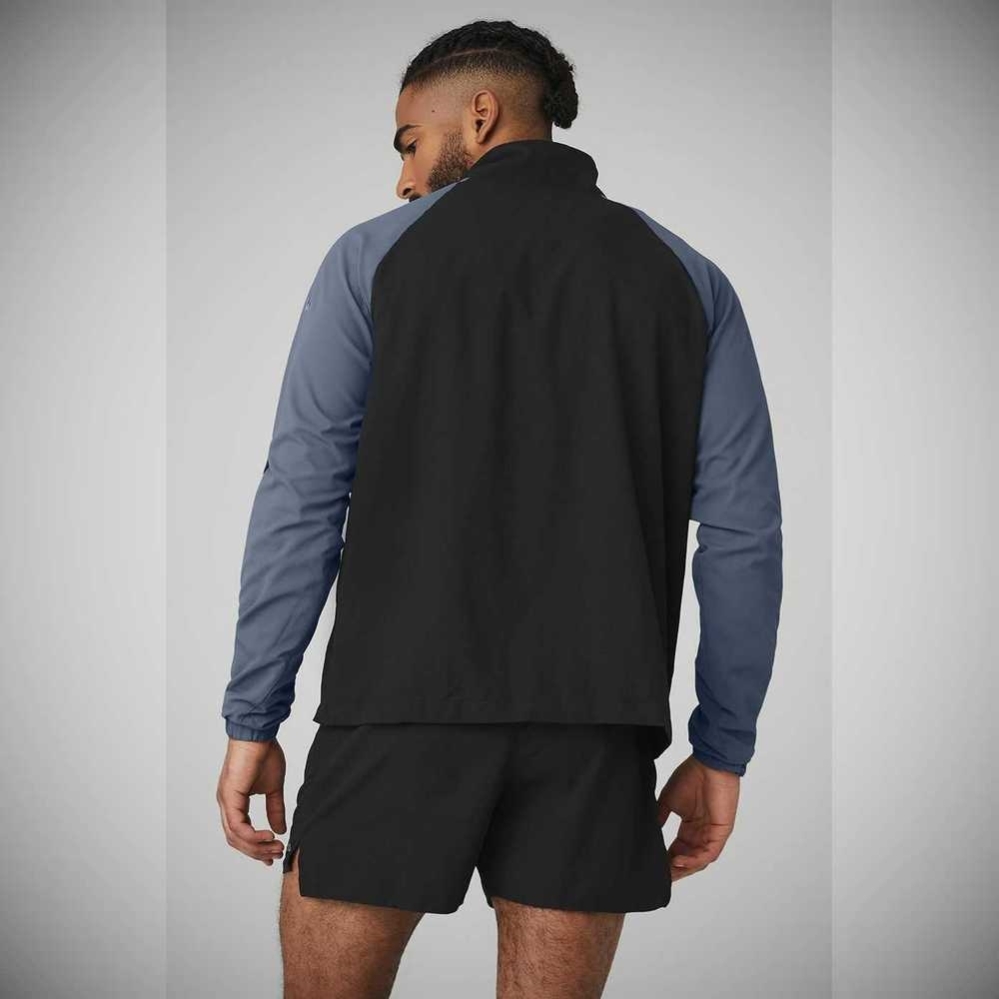 Chaquetas Alo Yoga Ripstop 1/4 Zip On-Set Hombre Negros Grises | MX-72QFGK