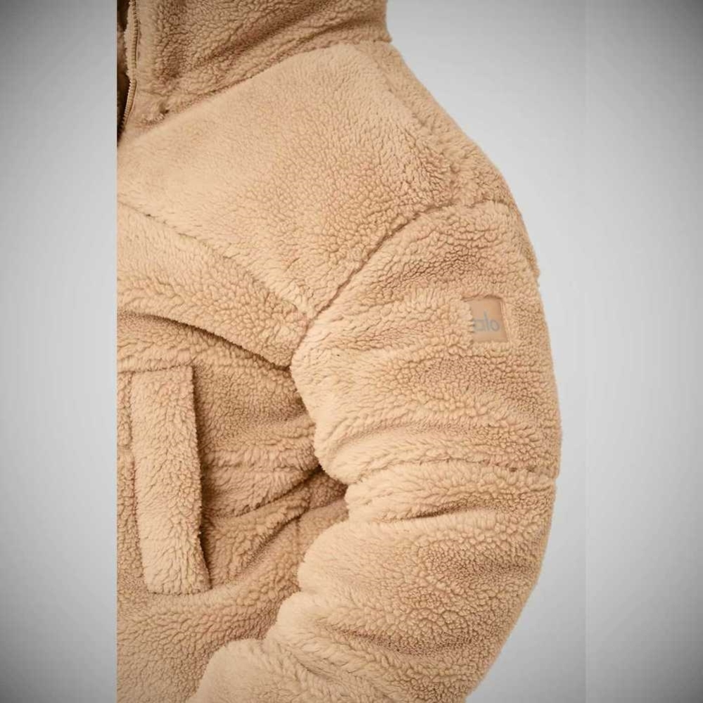 Chaquetas Alo Yoga Sherpa Snow Angel Puffer Mujer Camel | MX-30HOTR