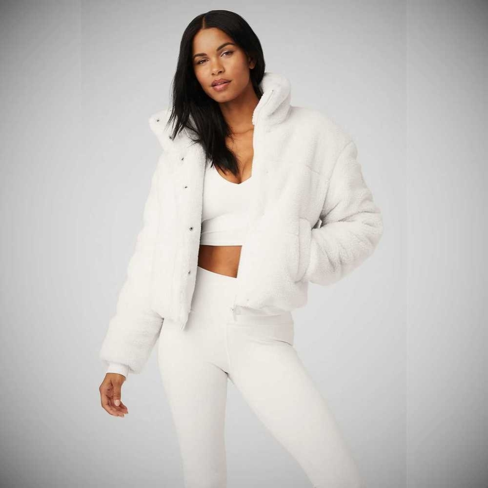 Chaquetas Alo Yoga Sherpa Snow Angel Puffer Mujer Blancos | MX-71IAMS