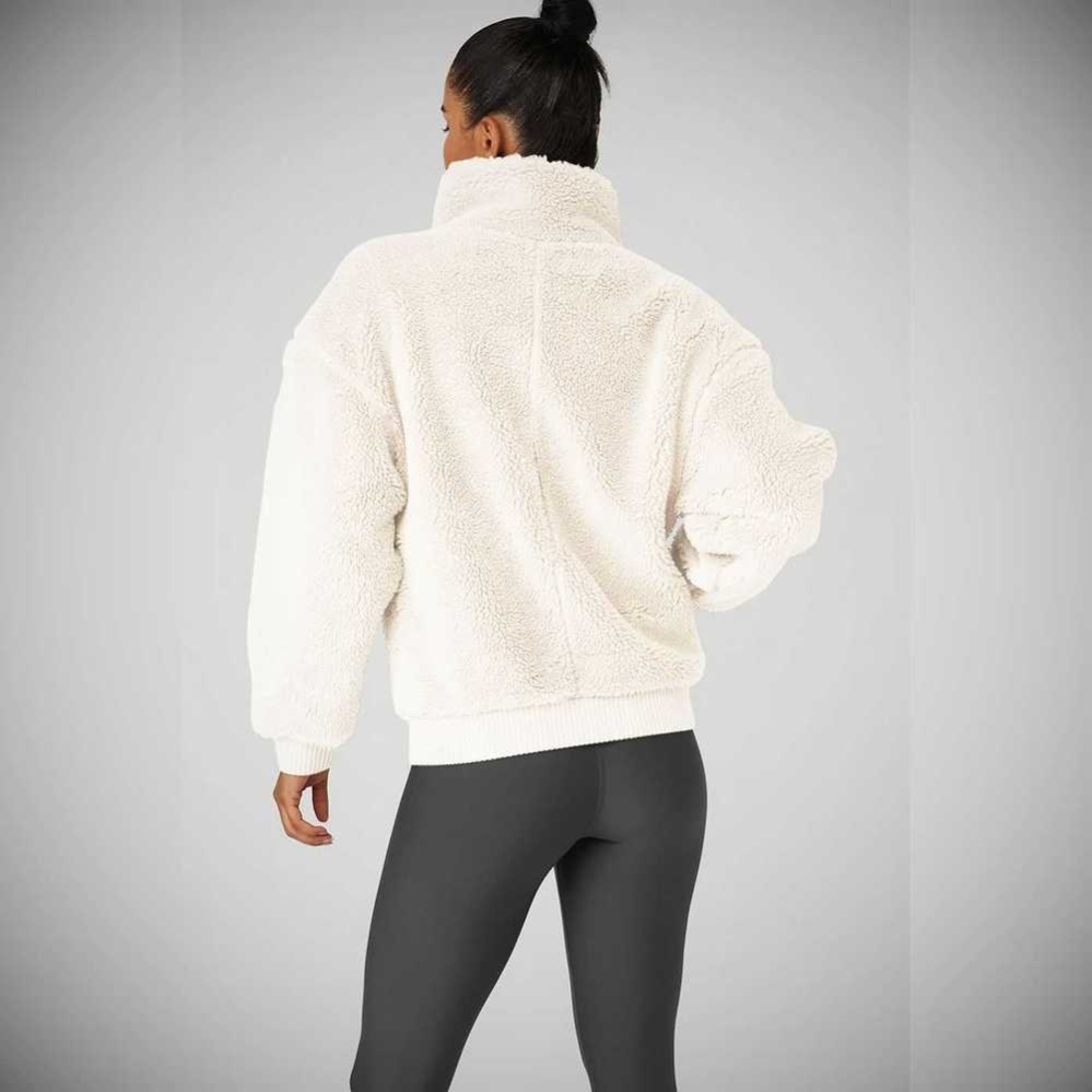 Chaquetas Alo Yoga Sherpa Varsity Mujer Blancos | MX-18PTGY