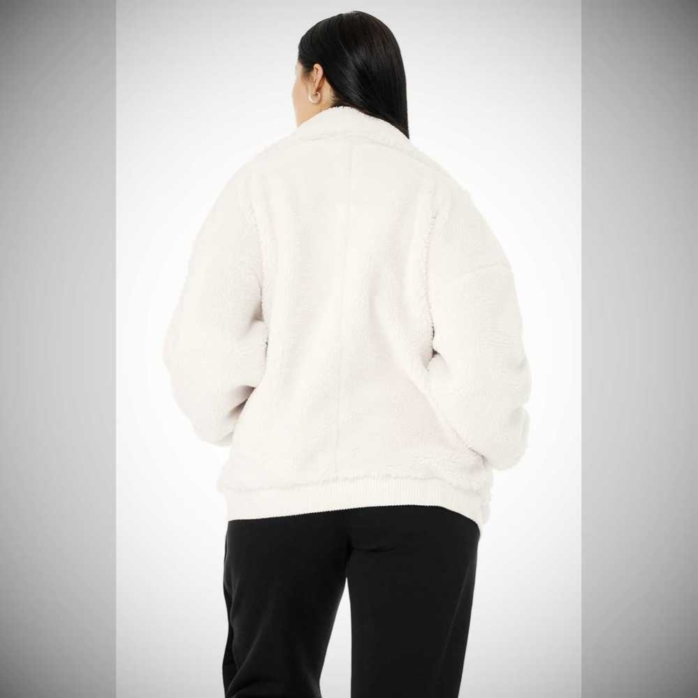 Chaquetas Alo Yoga Sherpa Varsity Mujer Blancos | MX-18PTGY