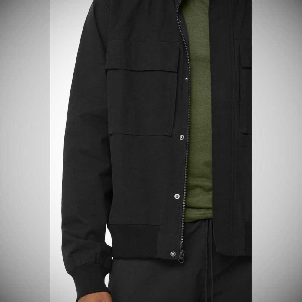 Chaquetas Alo Yoga Shoreline Bomber Hombre Negros | MX-76EIMP