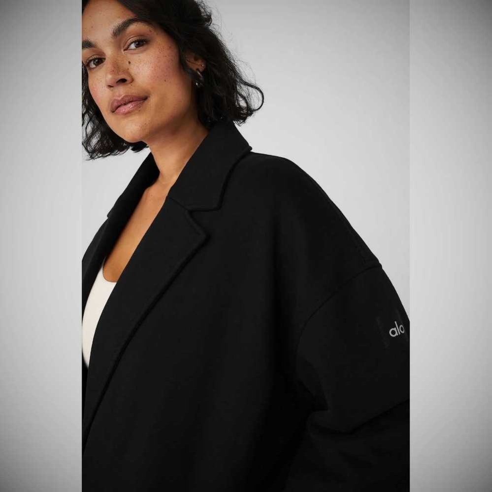 Chaquetas Alo Yoga VIP Blazer Trench Mujer Negros | MX-39MCNB