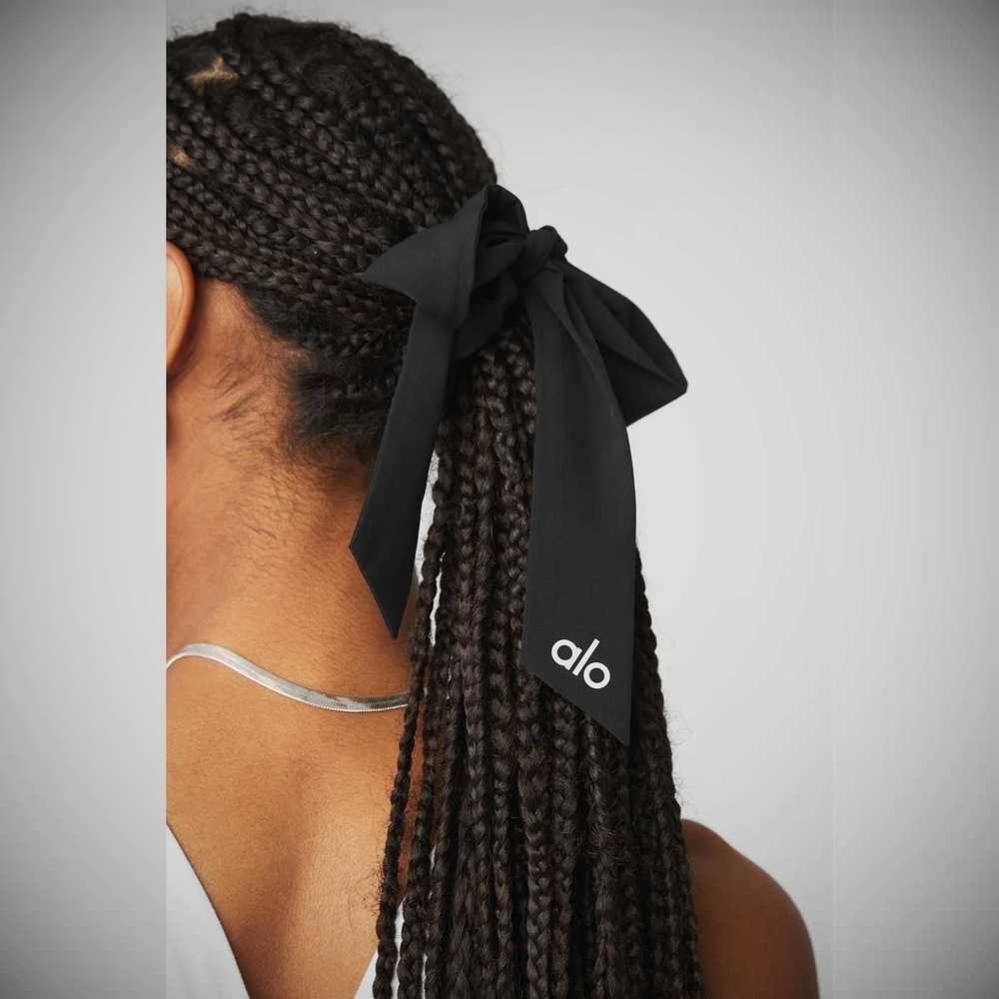 Coletero Alo Yoga Love Knots Tie Mujer Negros | MX-53XQMV