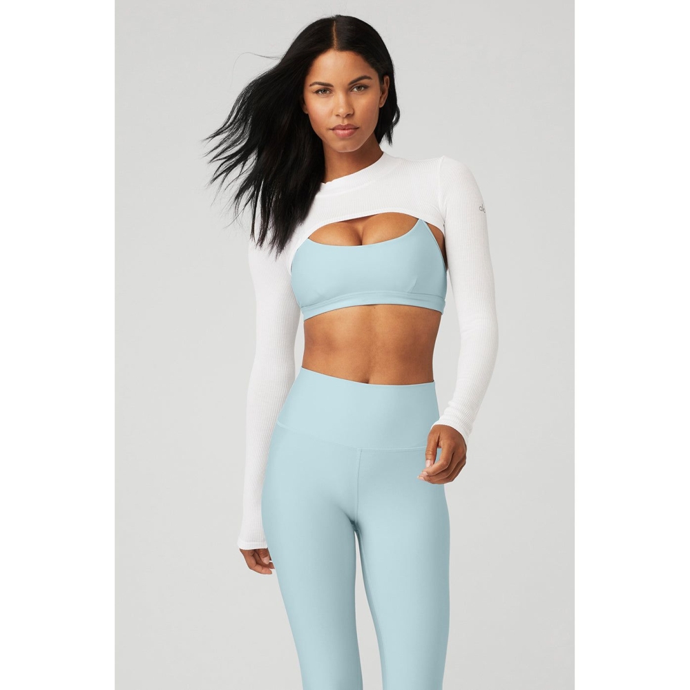 Crop Tops Alo Yoga Thrill Seeker Shrug Mujer Blancos | MX-15BDTY