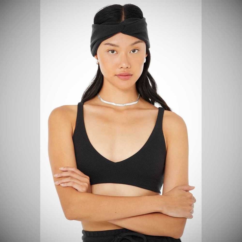 Diademas Alo Yoga Micro Waffle Mujer Negros | MX-70XDZT