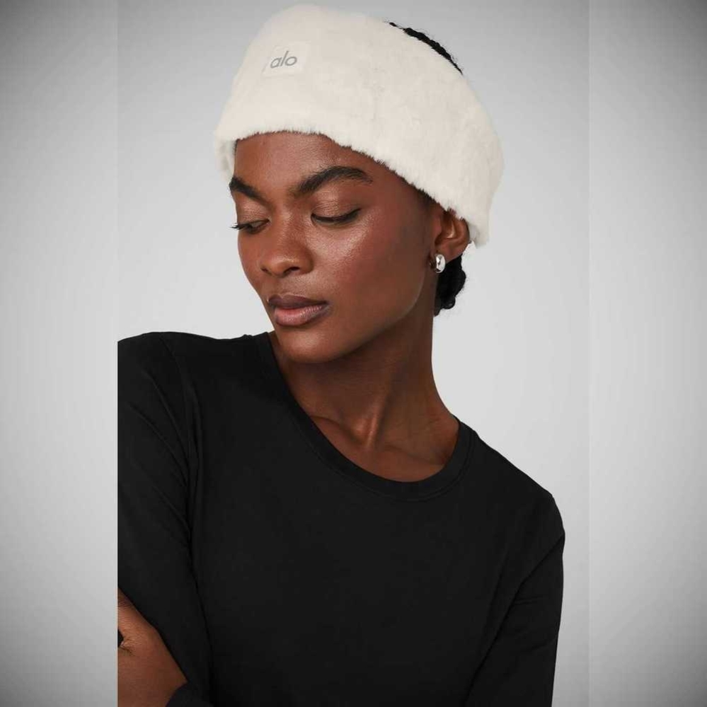 Ear Warmers Alo Yoga Faux Fur Mujer Blancos | MX-86EFZP