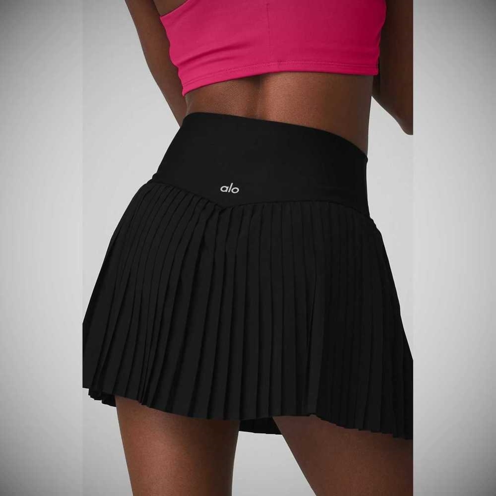 Falda Alo Yoga Grand Slam Tenis Mujer Negros | MX-37TOWP