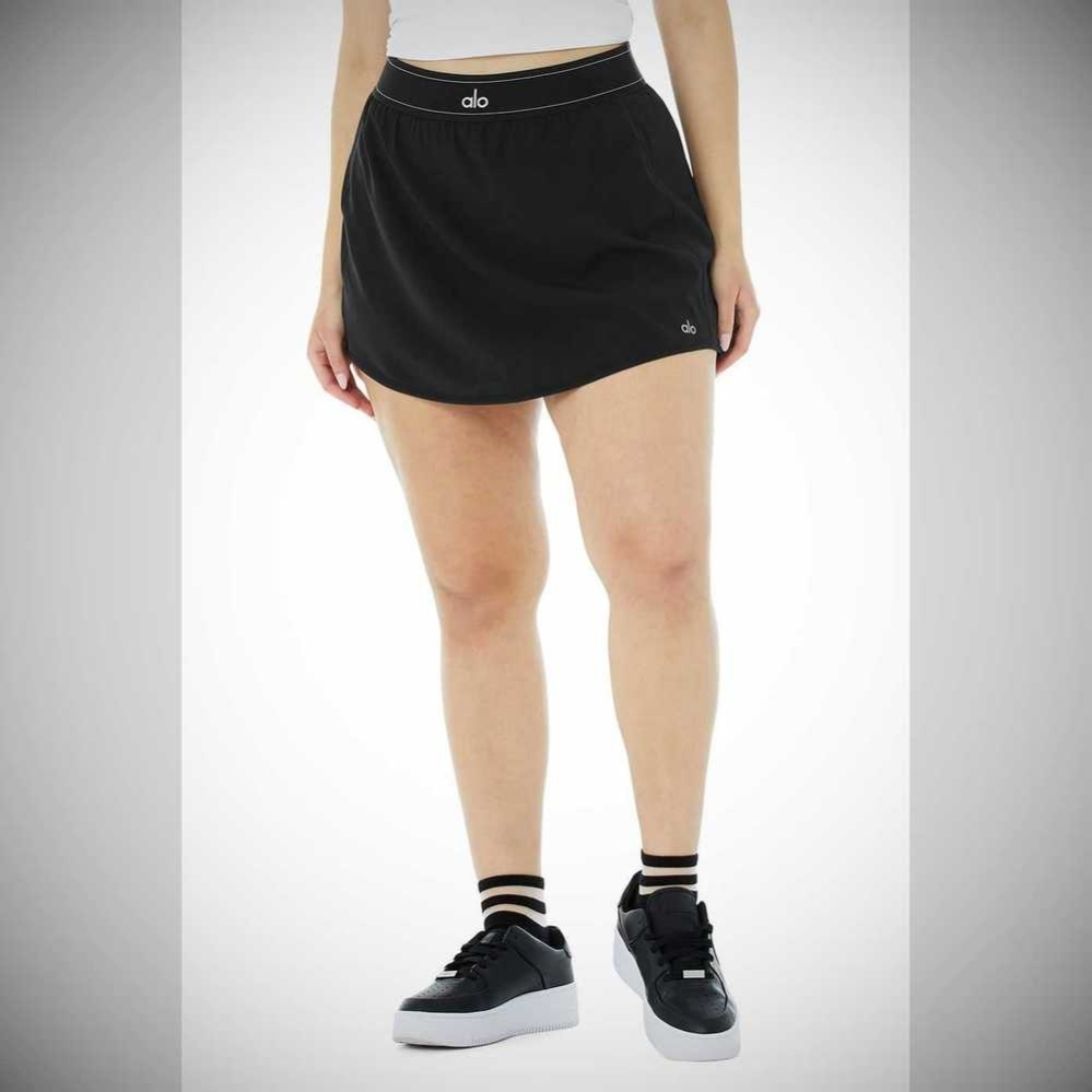 Falda Alo Yoga Match Point Tenis Mujer Negros | MX-90FBLU