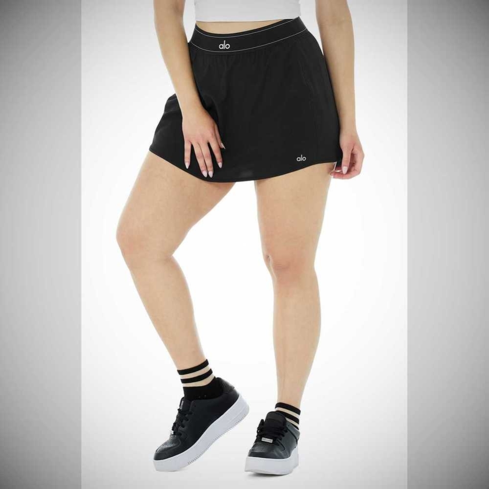 Falda Alo Yoga Match Point Tenis Mujer Negros | MX-90FBLU