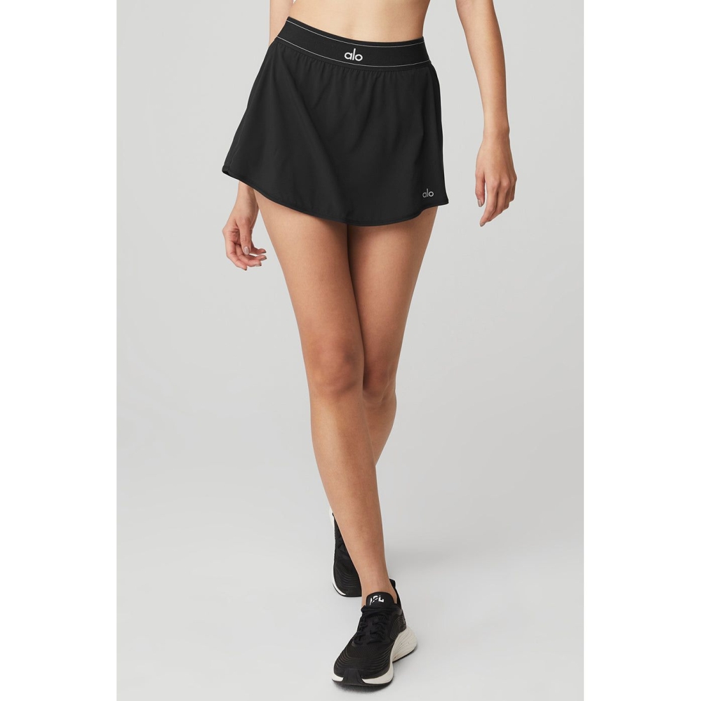 Falda Alo Yoga Match Point Tenis Mujer Negros | MX-90FBLU