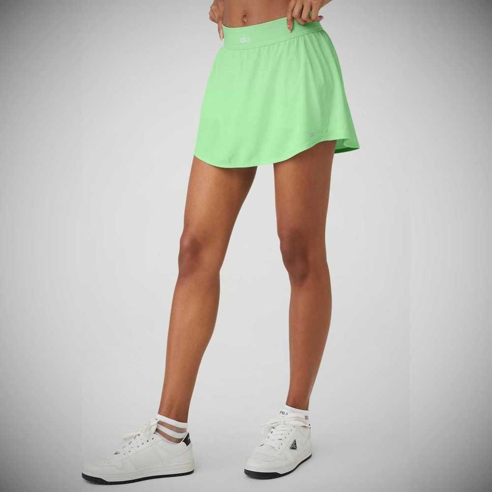 Falda Alo Yoga Match Point Tenis Mujer Verdes | MX-61MUPJ