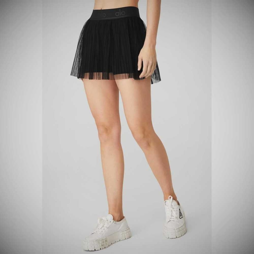 Falda Alo Yoga Mesh Flirty Tenis Mujer Negros | MX-24TRPX