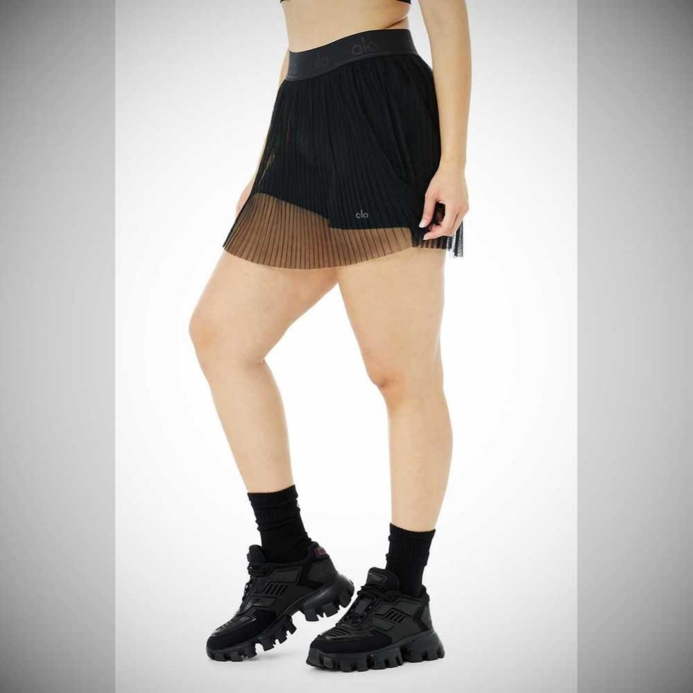 Falda Alo Yoga Mesh Flirty Tenis Mujer Negros | MX-24TRPX