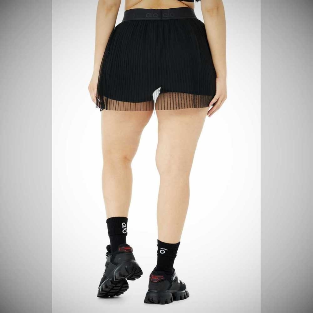 Falda Alo Yoga Mesh Flirty Tenis Mujer Negros | MX-24TRPX