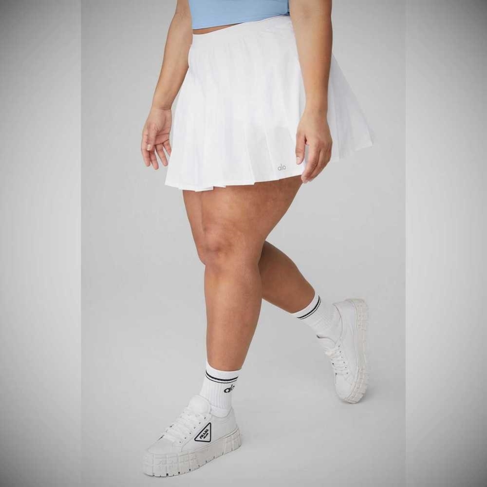 Falda Alo Yoga Varsity Tenis Mujer Blancos | MX-36HYTG