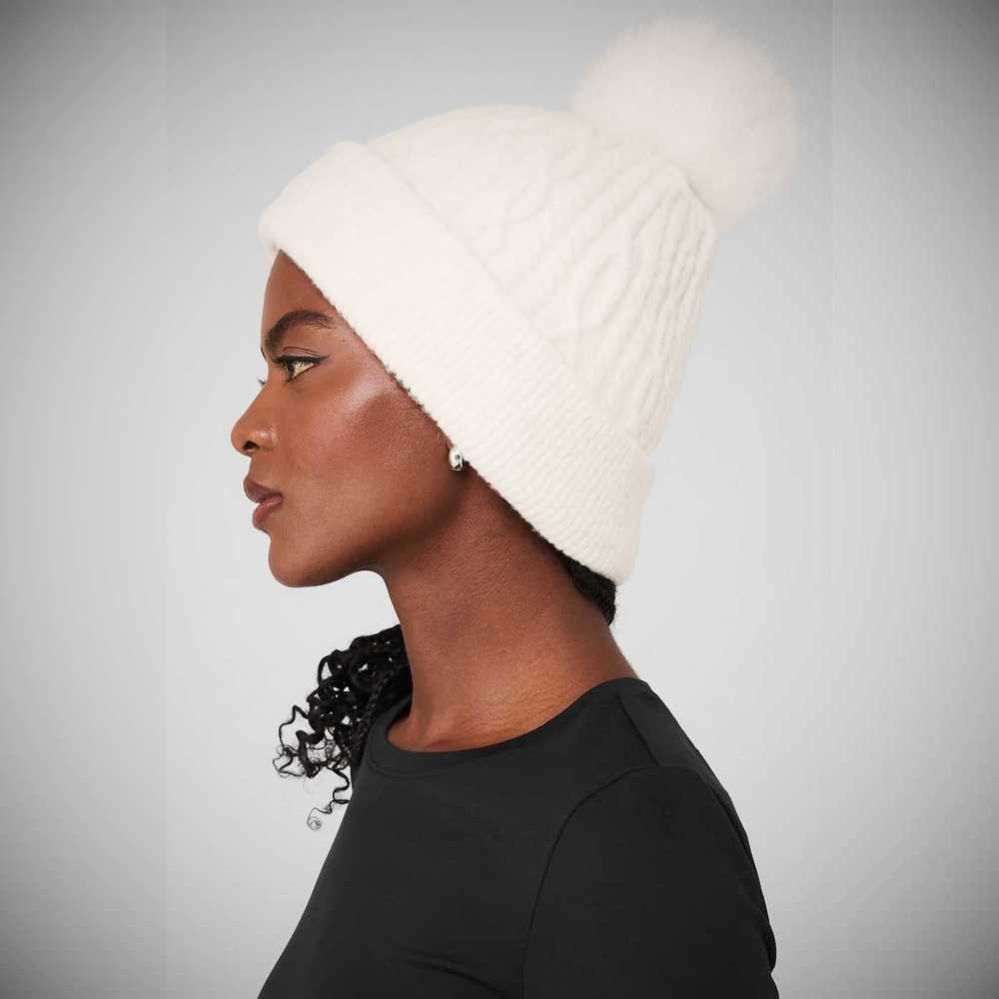 Gorros Alo Yoga Cable Knit Mujer Blancos | MX-15AWET