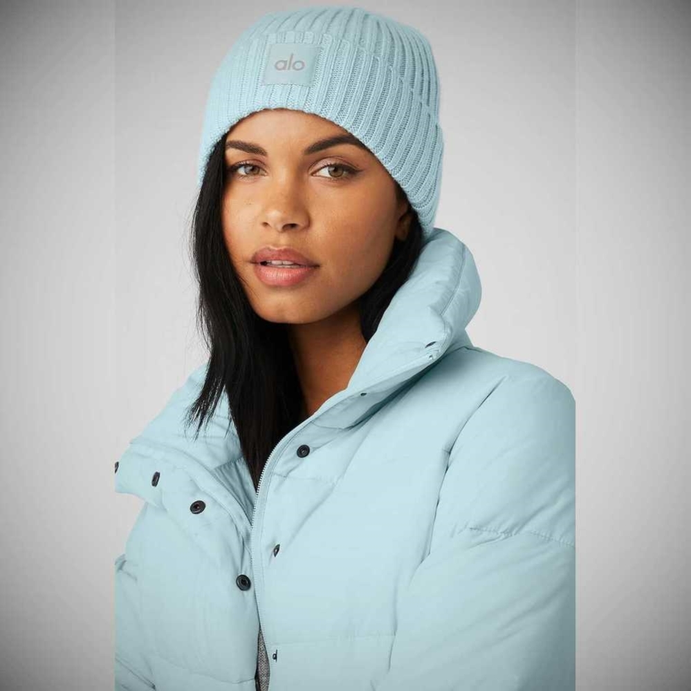 Gorros Alo Yoga Cashmere Blend Rib Mujer Azules | MX-61HDYO