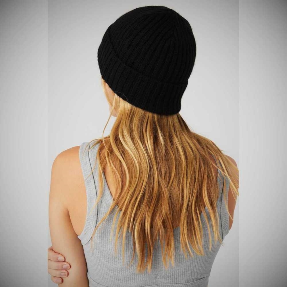 Gorros Alo Yoga Cashmere Blend Rib Mujer Negros | MX-62AECK