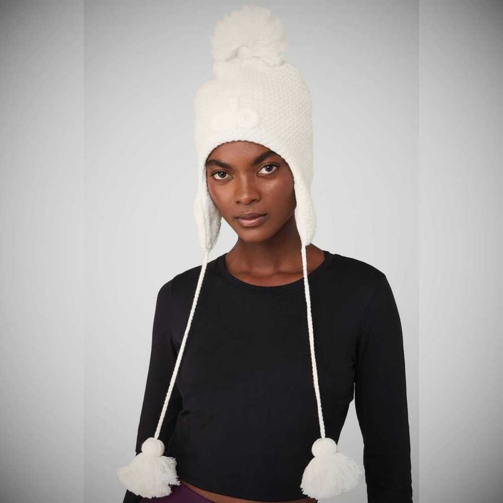 Gorros Alo Yoga Cool Skies Earflap Mujer Blancos | MX-49HBTE