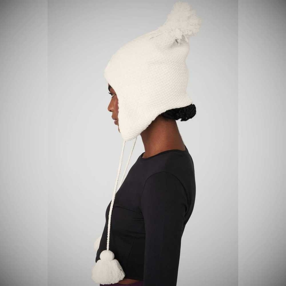 Gorros Alo Yoga Cool Skies Earflap Mujer Blancos | MX-49HBTE