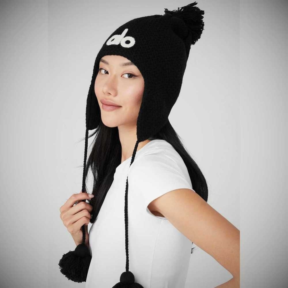 Gorros Alo Yoga Cool Skies Earflap Mujer Negros | MX-57QBRZ