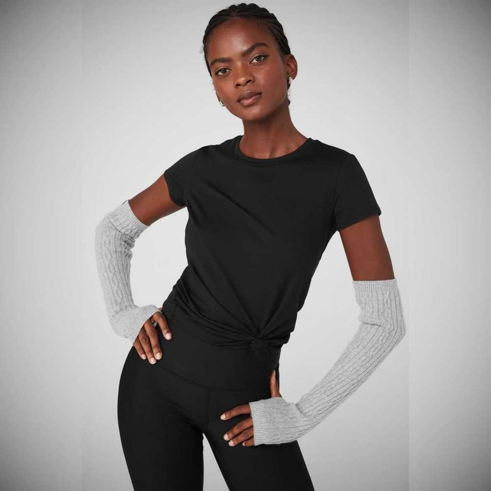 Guantes Alo Yoga Cable Knit Arm Warmers Mujer Grises | MX-63TDPA