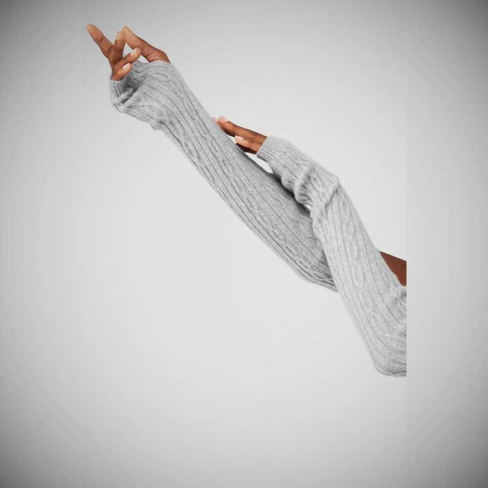 Guantes Alo Yoga Cable Knit Arm Warmers Mujer Grises | MX-63TDPA