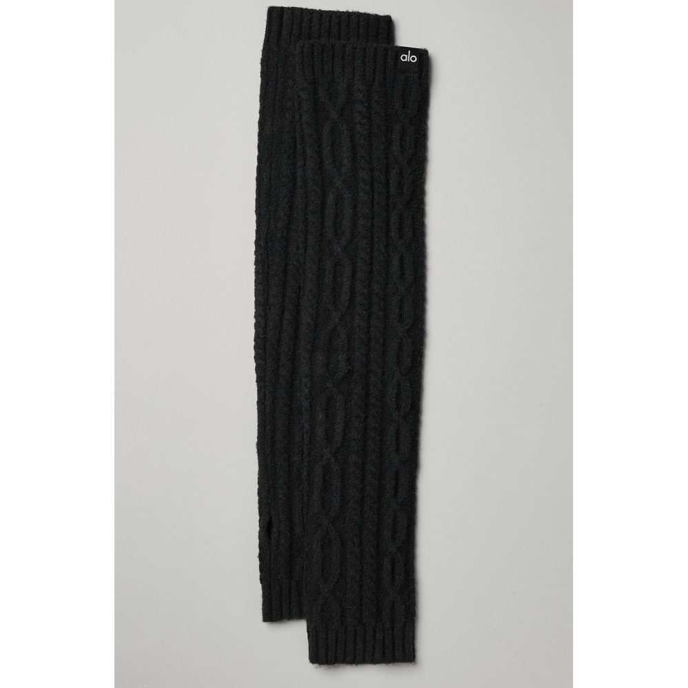 Guantes Alo Yoga Cable Knit Arm Warmers Mujer Negros | MX-90YMXL