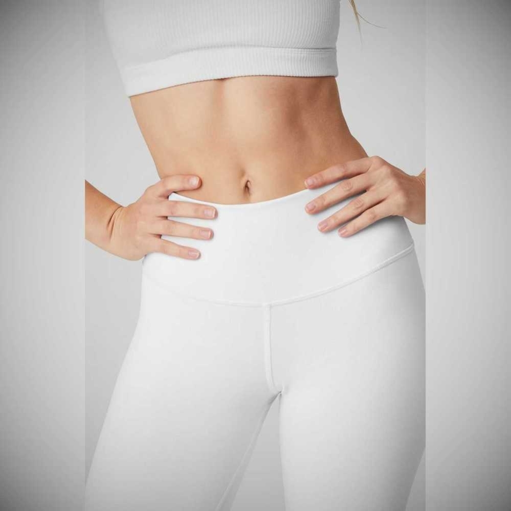 Leggins Alo Yoga 7/8 High-Cintura Airbrush Mujer Blancos | MX-30XGAW