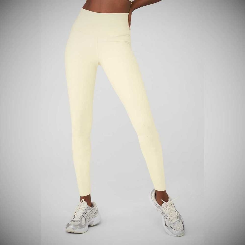 Leggins Alo Yoga 7/8 High-Cintura Airbrush Mujer Amarillos Claro | MX-57NHFS