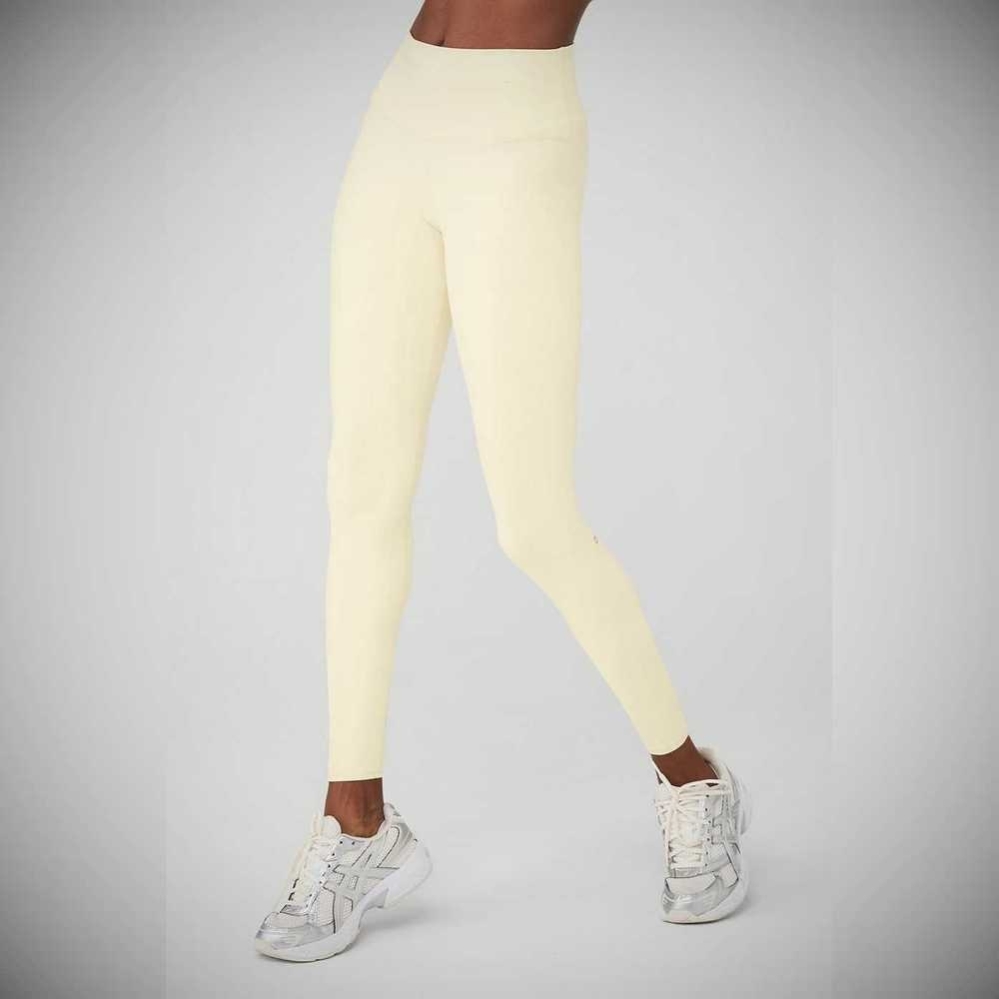 Leggins Alo Yoga 7/8 High-Cintura Airbrush Mujer Amarillos Claro | MX-57NHFS