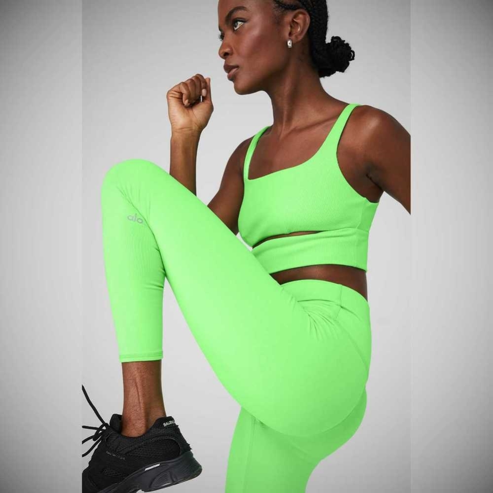 Leggins Alo Yoga 7/8 High-Cintura Airbrush Mujer Verdes | MX-61EZPJ