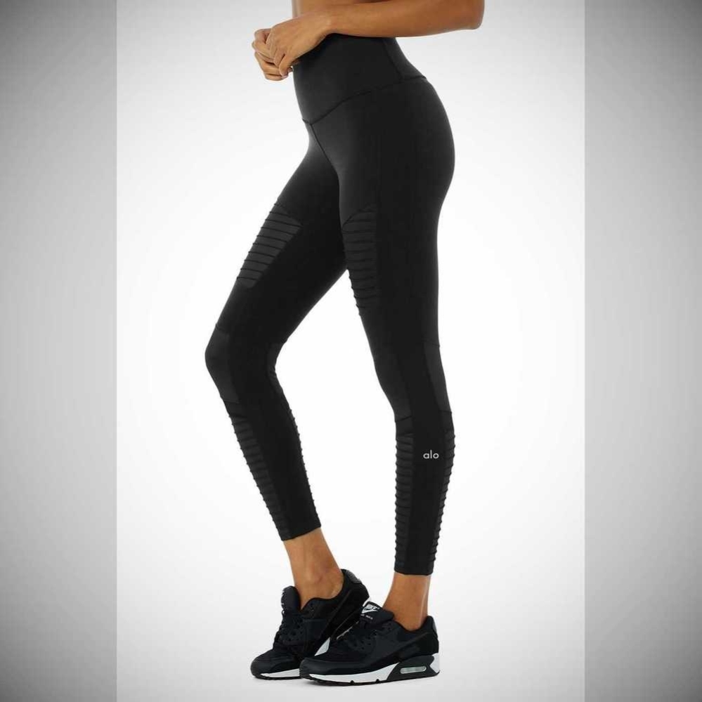 Leggins Alo Yoga 7/8 High-Cintura Moto Mujer Negros | MX-91YPJK