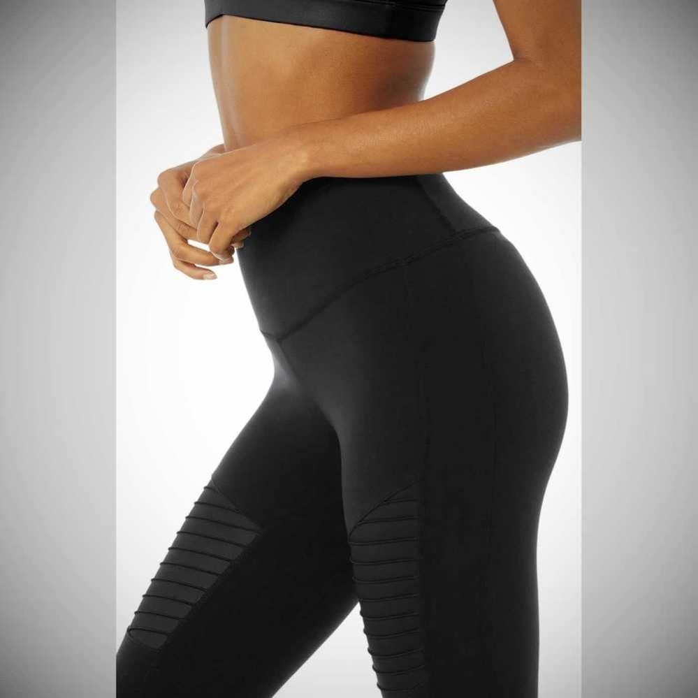 Leggins Alo Yoga 7/8 High-Cintura Moto Mujer Negros | MX-91YPJK